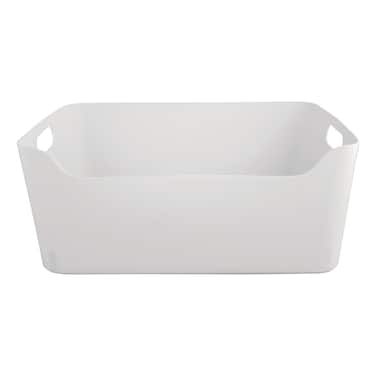 سلة بلاستيكية للتنظيم، أبيض، كبير