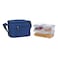Kasa Food Holder Suitcase with 3 Lunch Box, Blue