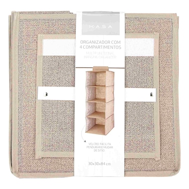 منظم خزانة بـ 4 تقسيمات، بيج