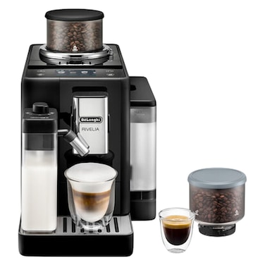 DeLonghi Rivelia Fully Automatic Coffee Machine EXAM440.55B, 1450 W, 1.4 L, Onyx Black, 19 Bar