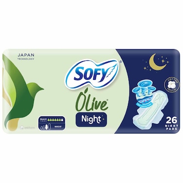 Sofy Olive Night Pads Soft Cotton Touch 32cm, 26 Pads