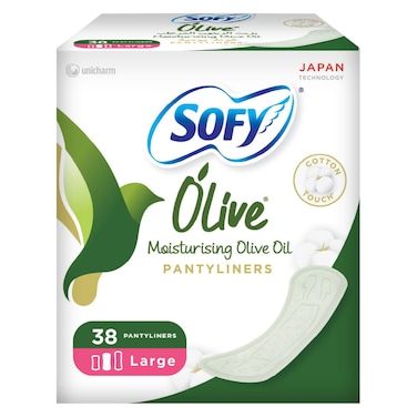 Sofy Olive Cotton Touch Pantyliners, Large, 38 Liners