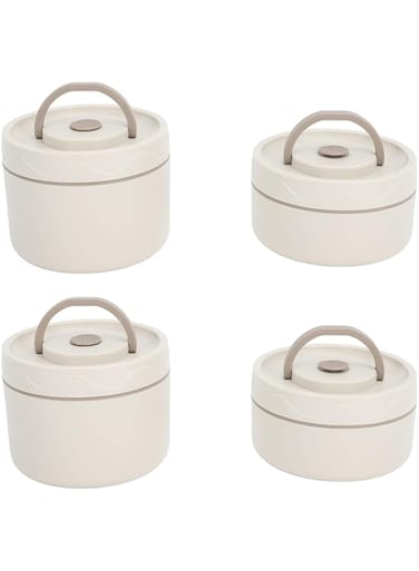 Adult Lunch Box, Portable Insulated Lunch Containers Set, Stackable Stainless Steel Lunch Boxes with Thermal Lunch Bag Soup Bowl, Leakproof Food Container for Microwaveable (4 Box)