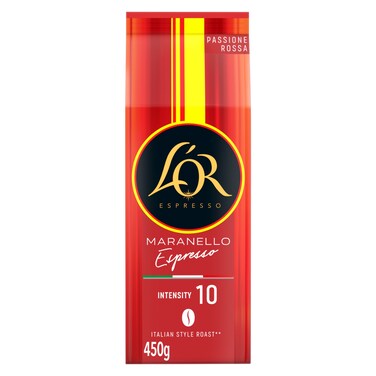 L&rsquo;or Maranello Intensity 10 Espresso Coffee Beans, 450g