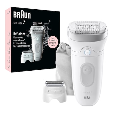 Braun Wet and Dry 3 in 1 Epilator SE7041, Silver