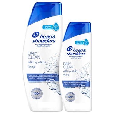 Head and Shoulders Daily Clean Anti-Dandruff Shampoo, 350ml and 190ml, Pack of 2