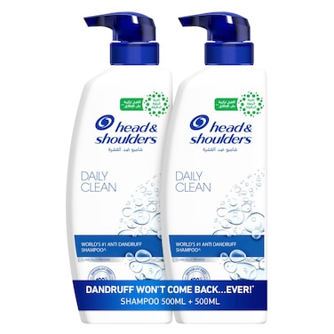 هيد أند شولدرز شامبو يومي مضاد للقشرة، 500 ملل، حزمة من 2