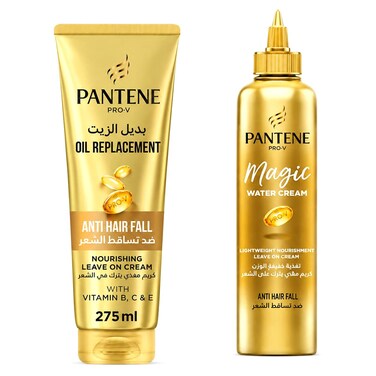 Pantene Pro-V Anti Hair Fall Golden Repair Duo Leave-On Hair Cream Set, 275ml and 270ml