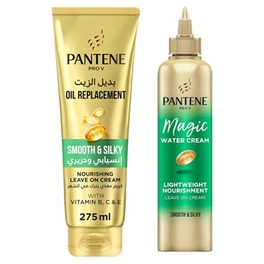 Pantene Pro-V Smooth and Silky Oil Replacement, 275ml + Pantene Magic Water Cream, 270ml