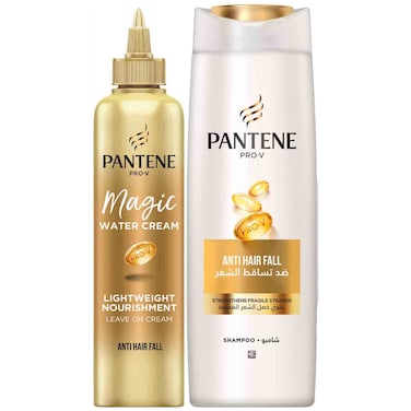 Pantene Pro-V Anti Hair Fall Shampoo 375ml and Magic Water Leave-on Cream 270ml Set