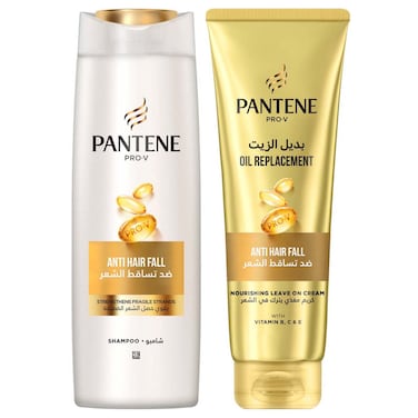 بانتين برو-في شامبو مضاد لتساقط الشعر 375 ملل + بديل الزيت، 275 ملل