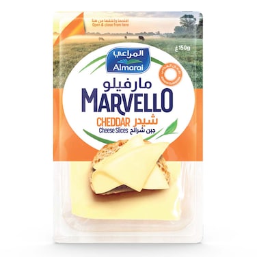 Almarai Marvello Cheddar Natural Cheese Slices, 150g