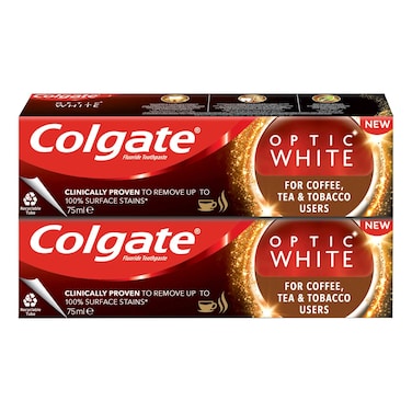Colgate Optic White Toothpaste, 75ml Pack of 2