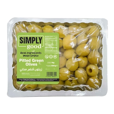 Simply Good Pitted Green Olives 500g