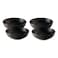Kasa Porto, 4 Pcs Soup Plates Set, Grey