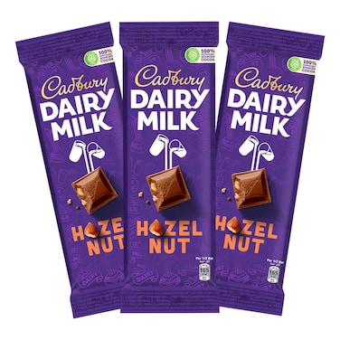 Cadbury Dairy Milk Hazelnut Chocolate Bar, 85g Pack of 3