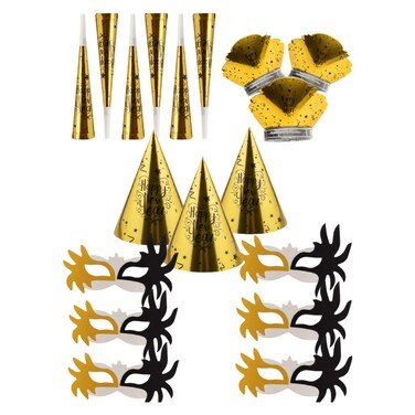 Happy New Year Party Set 15132, Gold, 18PCS