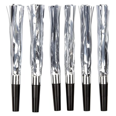 Happy New Year Blowouts 15680, Silver, 6PCS