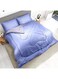 Linen Klub Reversible Down Alternative Comforter Set -Ultra Soft Brushed Stripe Microfiber Fabric, 200GSM Soft Fibersheet Filling, Size :Single 160 x 200cm , Color: Purple &amp; Lt. Grey