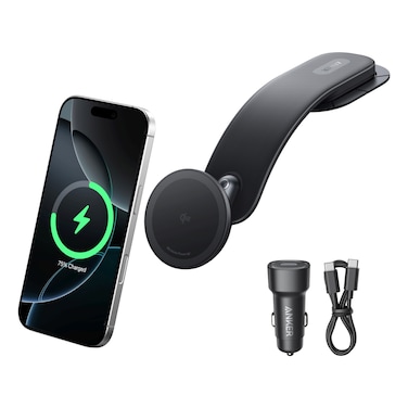 Anker MagGo Nano Magnetic Wireless Car Charger, Black, 15W
