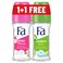 Fa Pink Passion Roll On, Pink Rose, 50ml + Fa Caribean Wave Roll On, Exotic Citrus, 50ml