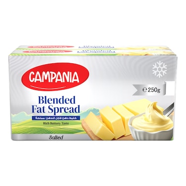 Campania Salted Blended Fat Spread Butter, 250g Pack of 2