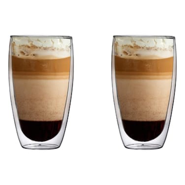 2 Pcs Double Wall Glass, 450ml