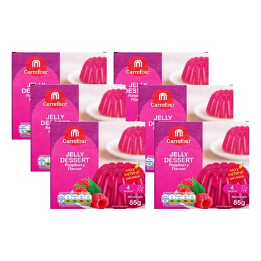Carrefour Raspberry Jelly Powder, 85g Pack of 6