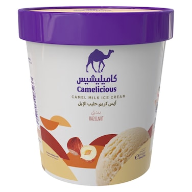 كاميليشوس آيس كريم حليب الإبل بنكهة البندق، 400 ملل