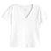 تكس تيشيرت نسائي بياقة على شكل حرف V، صغير - أبيض