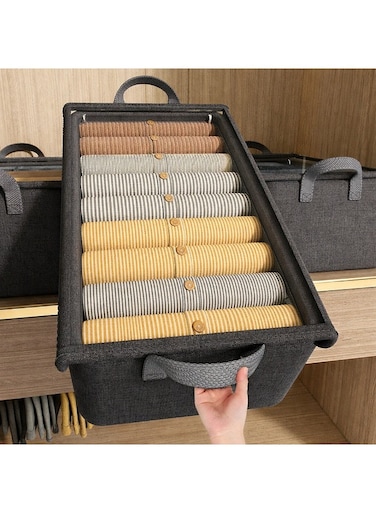 Foldable Storage Box With a Transparent Lid, Clothes Organizer for Wardrobe, Large Cloth Basket Storage Box (1Pc)