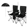 Porodo Campshade Camping Dual Chair with Umbrella, Black