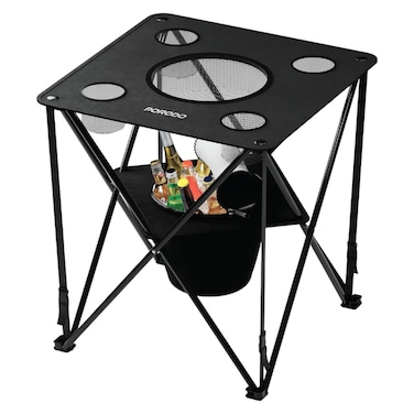 Porodo Portable Foldable Camping Table, Black