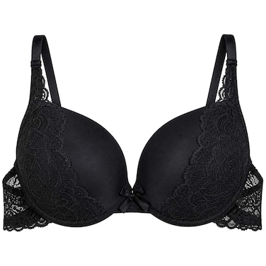 Lace Push-Up Bra, Black, HM-TLF001, Size 34B
