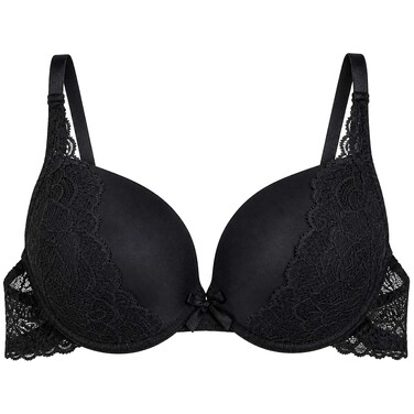 Lace Push-Up Bra, Black, HM-TLF001, Size 34C