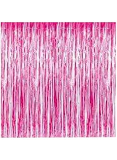 Party Propz Pink Foil Curtain Pack Of 4 For Boys Birthday Decoration Items/foil curtain/foil fringe curtain