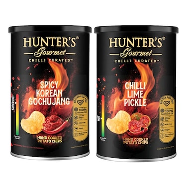 Hunters Gourmet Hand Cooked Chilli Potato Chips, 150g Pack of 2