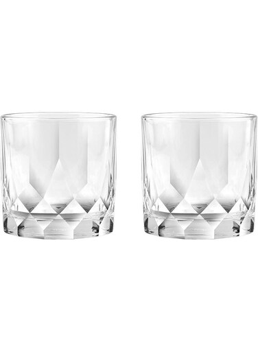 2 Piece Connexion Double Rock Glass, Whisky Glass, 350ml Capacity - Clear