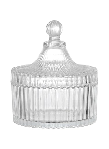 Candy Jar, 300ml Crystal Candy Dish Box, Glass Sugar Canisters Bowl, Tent-Shaped Food Container for Storing Sweets, Sugar, Jewelry, Perfect for Home D&eacute;cor, Valentine&rsquo;s, Eid &amp; Christmas Gift