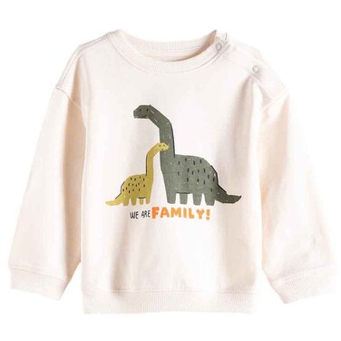 Tex Baby Soft Fabric Printed Sweater Off White, 9 Months