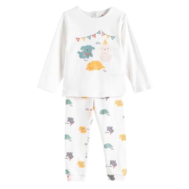 Tex Baby Organic Cotton Pajama and T-Shirt Set, Off White, 36 Months, I274046