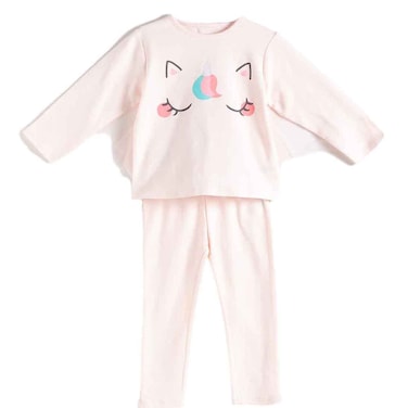 Tex Baby Organic Cotton Long Sleeve Pajama Set, Pink, 36 Months