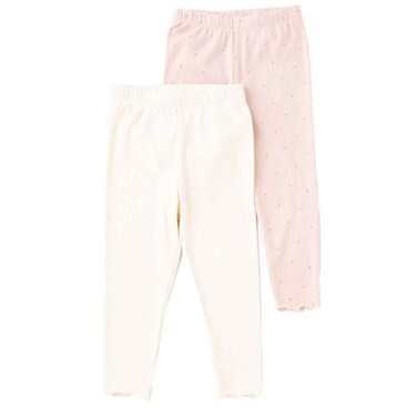 Tex Baby Organic Cotton Ribbed Leggings, Off White,  12 Months, I274070