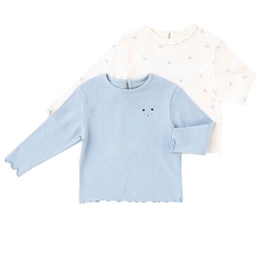 Tex Baby Organic Cotton Ribbed T-Shirt, Blue,  18 Months, I274069