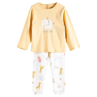Tex Baby Organic Cotton Pajama Set, Yellow, 4 Years Old