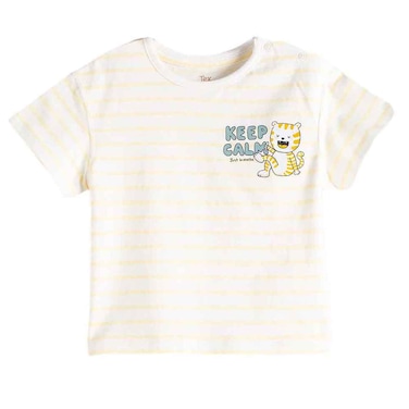 Tex Baby Striped Graphic T-Shirt, Yellow, 18 Months, I274230