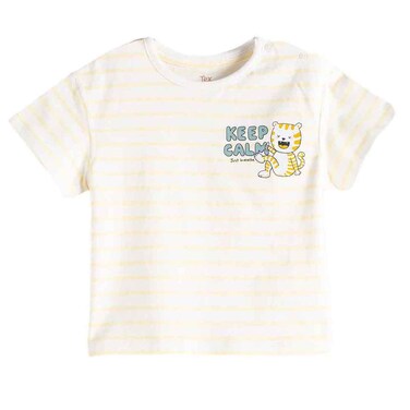 Tex Baby Striped Graphic T-Shirt, Yellow, 23 Months, I274230