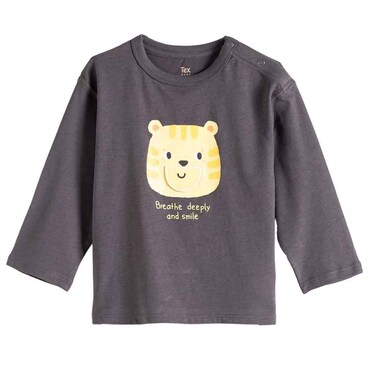 Tex Baby Graphic Long Sleeve T-Shirt Dark Grey, 12 Months