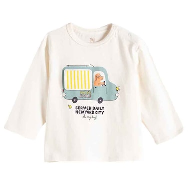 Tex Baby Graphic Long Sleeve T-Shirt, Off White, 18 Months, I274220