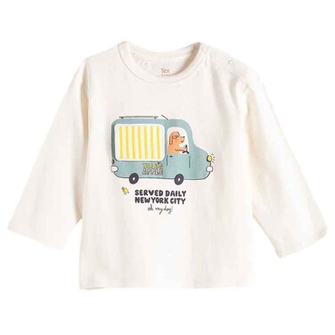 Tex Baby Graphic Long Sleeve T-Shirt, Off White, 23 Months, I274220